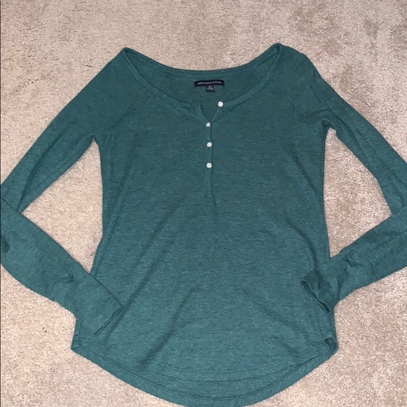 American Eagle green button up shirt - Picture 1 of 1